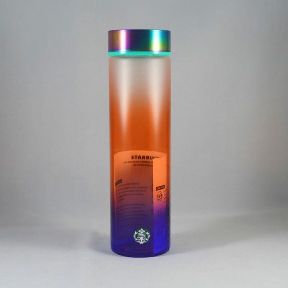Starbucks Iridescent Ombre Glass Water Bottle RARE